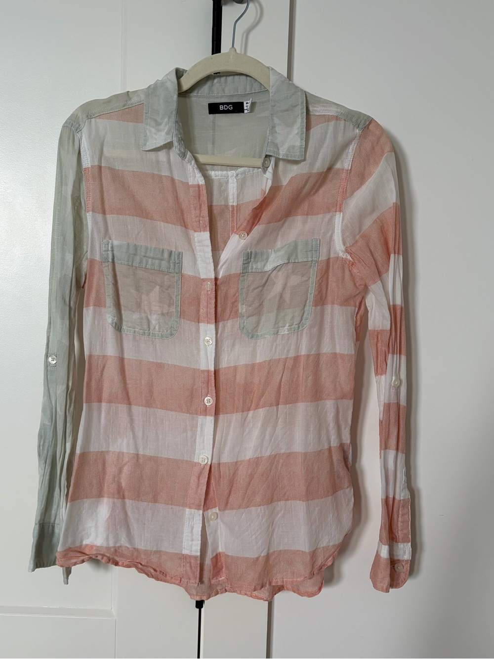 BDG Stars & Stripes Button-Up Shirt in Red, White and Blue